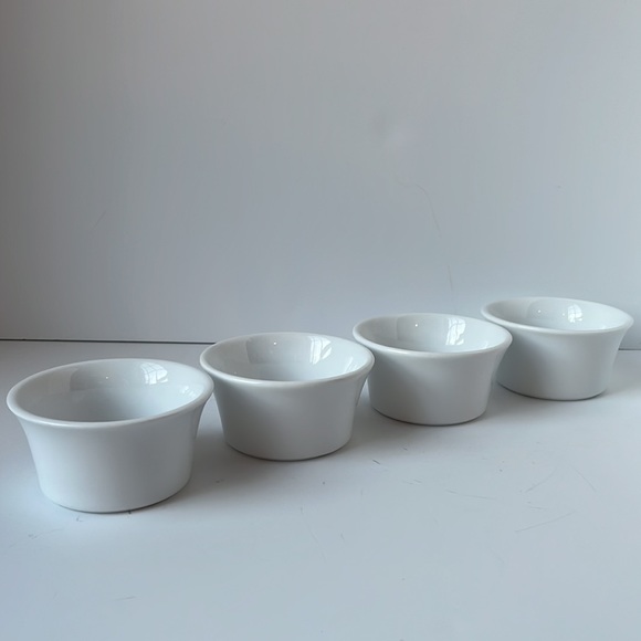 CRATE&BARREL White Porcelain Custard Cups - Picture 1 of 7